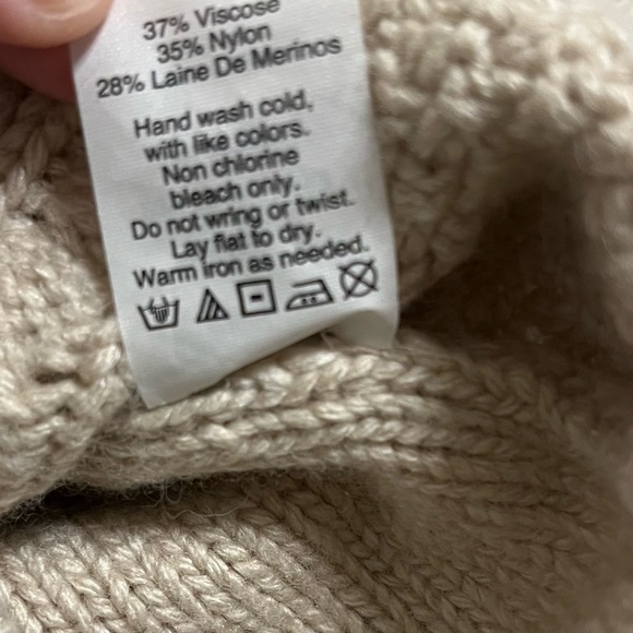 J. Crew Classic Cable Knit Wool Blend Tan Taupe Sweater Women’s Size XXS - Picture 8 of 10